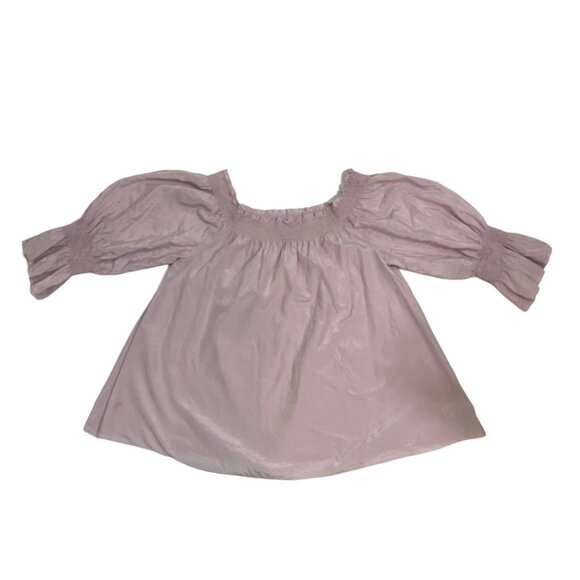 50% off! 7 For All Mankind blouse women's XL light purple off shoulder puff slee - Picture 7 of 7